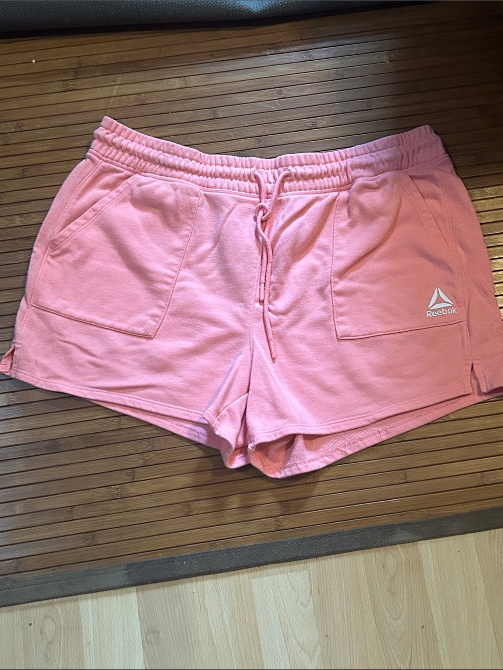 Reebok Women's Coral Pink Athletic Drawstring Shorts